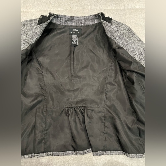 [US M]Frenz Chic Gray and Black Linen Blend Tweed Lace Jacket Hook Eye VTG - Picture 6 of 10